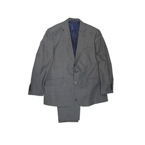 Charles Tyrwhitt Custom Grey Wool Suit 44R / 40W - 100% Wool Made to Measure